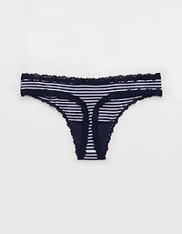 Superchill Cotton with Lace Thong Underwear
