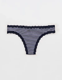 Superchill Cotton with Lace Thong Underwear