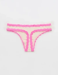 Superchill Cotton with Lace Thong Underwear