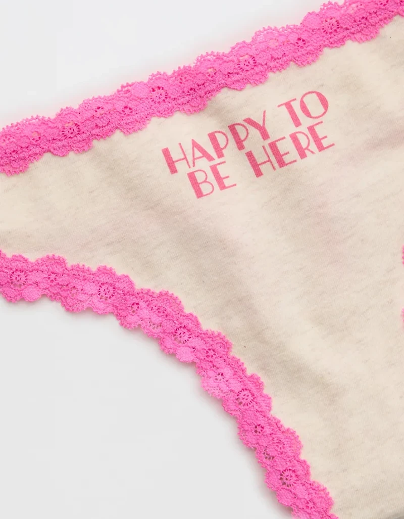 Superchill Cotton with Lace Thong Underwear