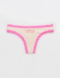 Superchill Cotton with Lace Thong Underwear
