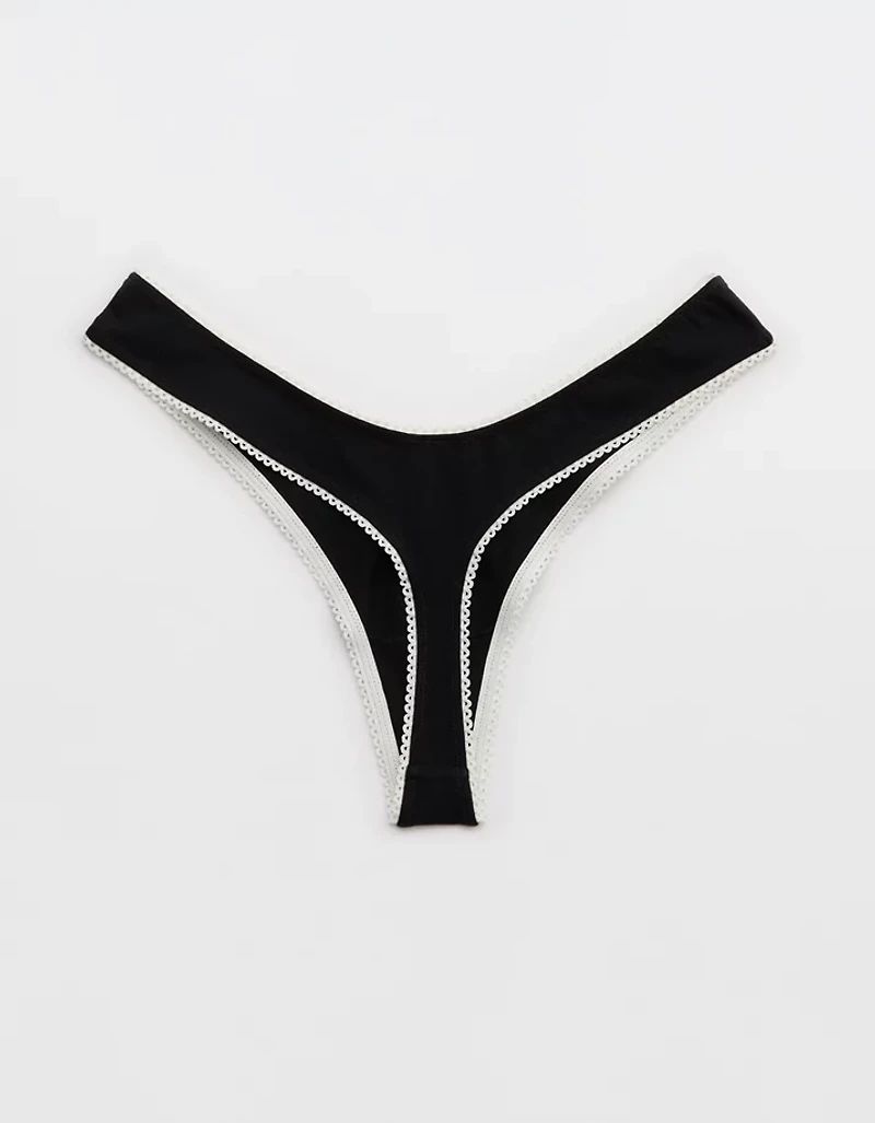Superchill Cotton Picot Thong Underwear