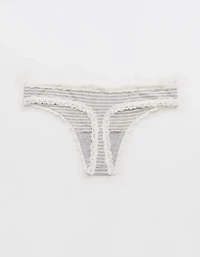 Superchill Cotton with Lace Thong Underwear
