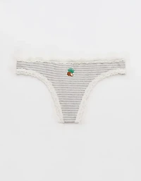 Superchill Cotton with Lace Thong Underwear