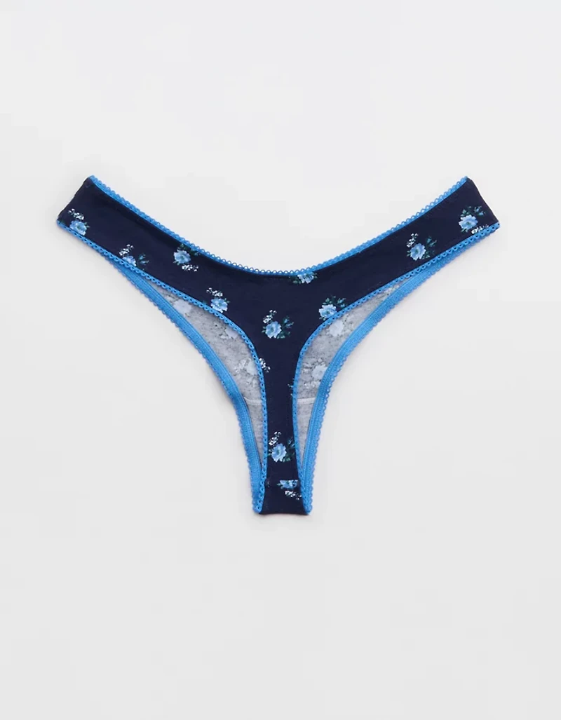 Superchill Cotton Picot Thong Underwear