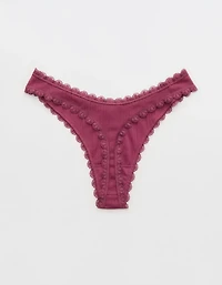 Superchill Cotton Pointelle Lace Thong Underwear