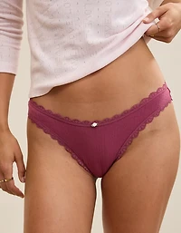 Superchill Cotton Pointelle Lace Thong Underwear