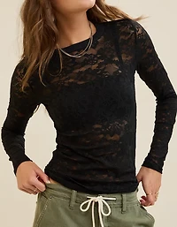 Aerie Essential Lace Layering T-Shirt