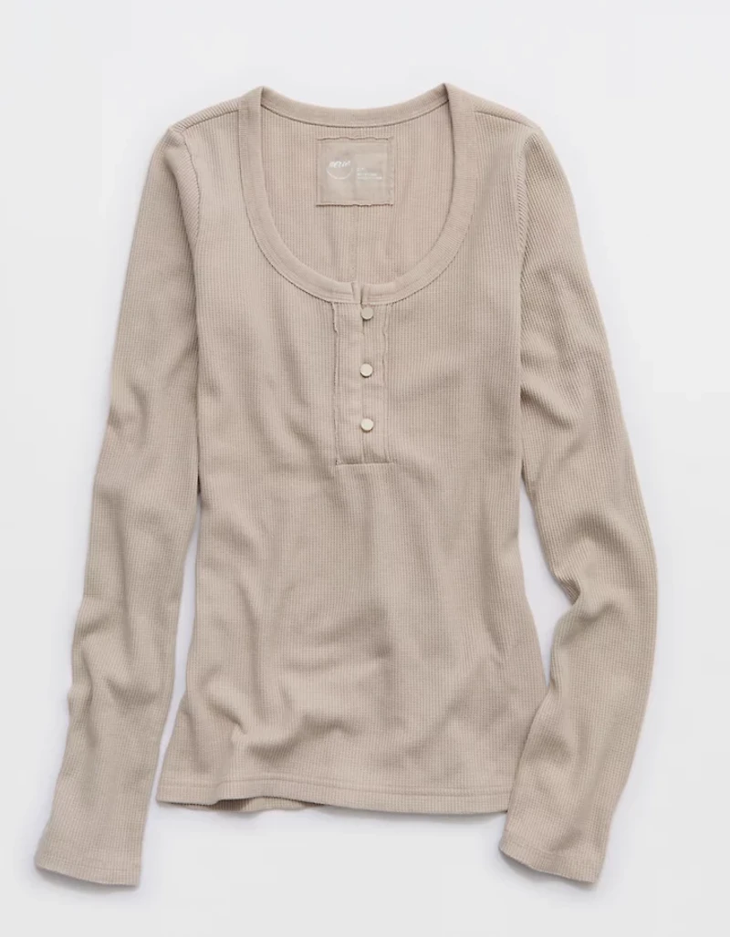 Aerie Essential Henley Layering T-Shirt