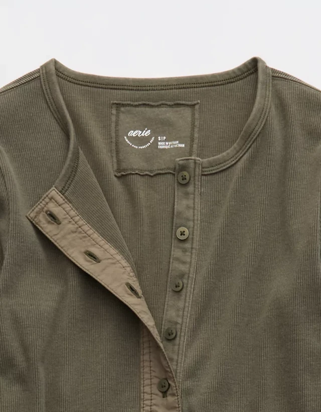 Aerie Essential Henley Layering T-Shirt