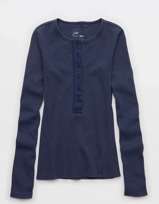 Aerie Essential Henley Layering T-Shirt
