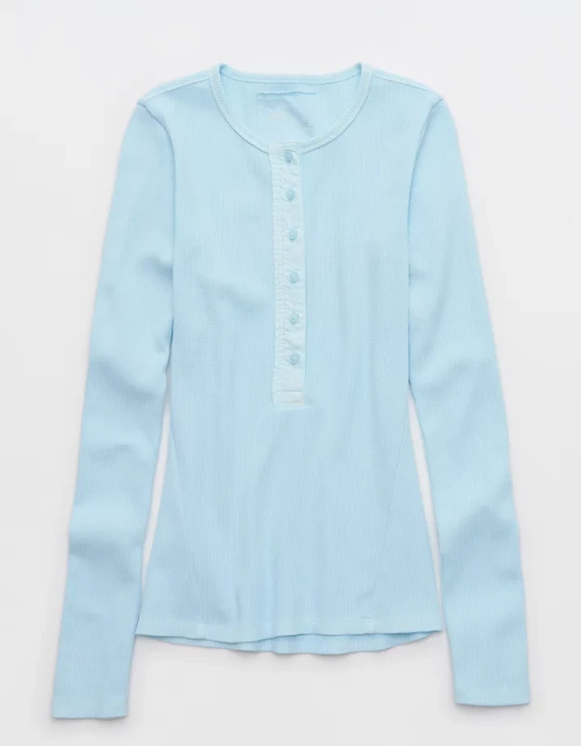 Aerie Essential Henley Layering T-Shirt