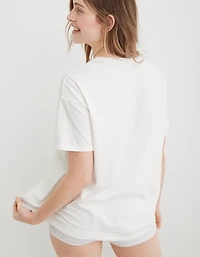 Aerie Distressed Basic Boyfriend T-Shirt
