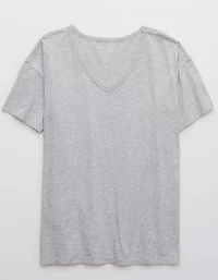 Aerie Distressed Basic V-Neck Boyfriend T-Shirt