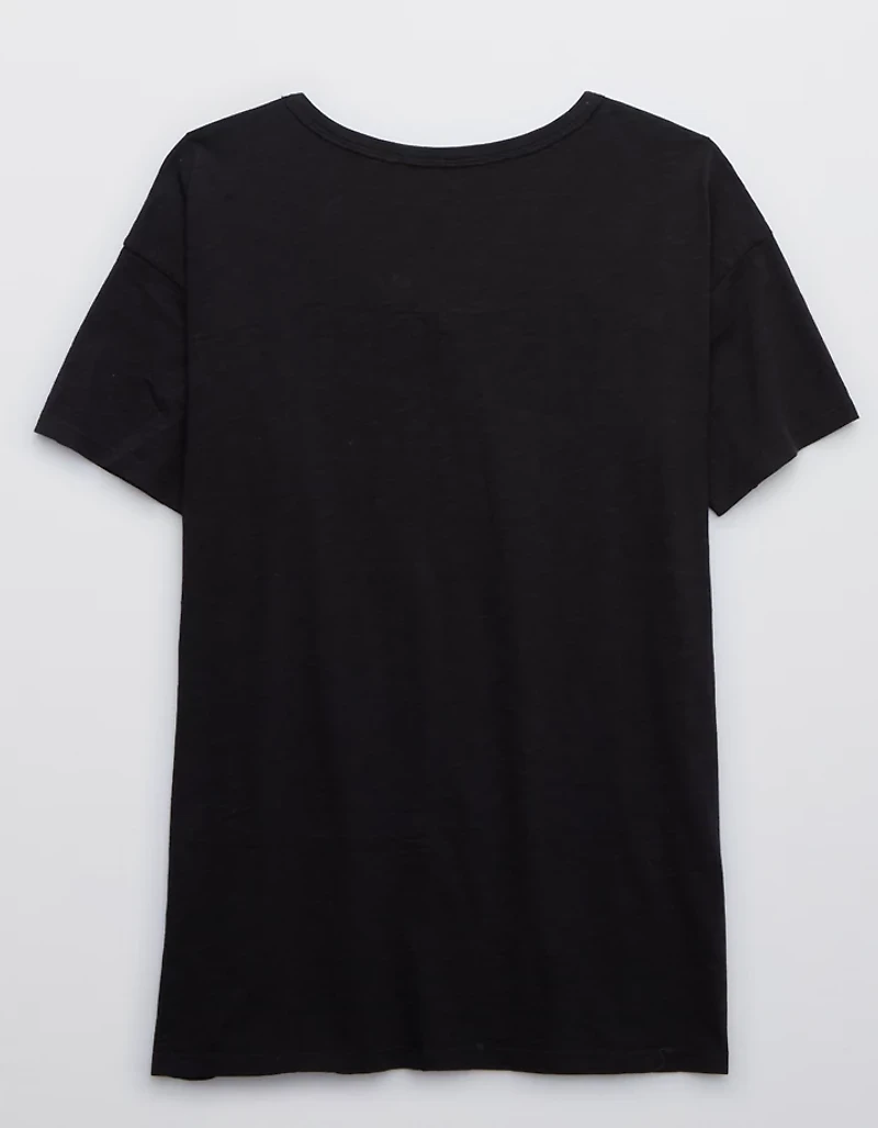 Aerie Distressed Basic V-Neck Boyfriend T-Shirt