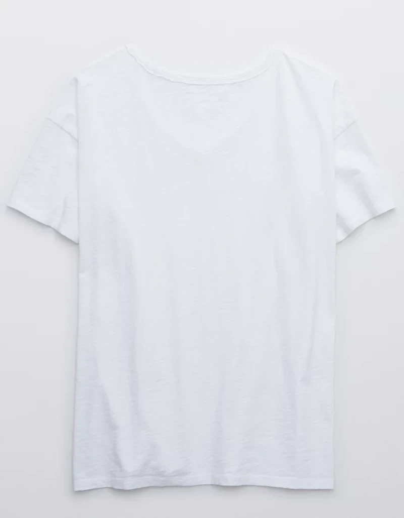 Aerie Distressed Basic V-Neck Boyfriend T-Shirt