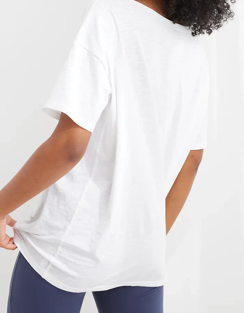 Aerie Distressed Basic V-Neck Boyfriend T-Shirt