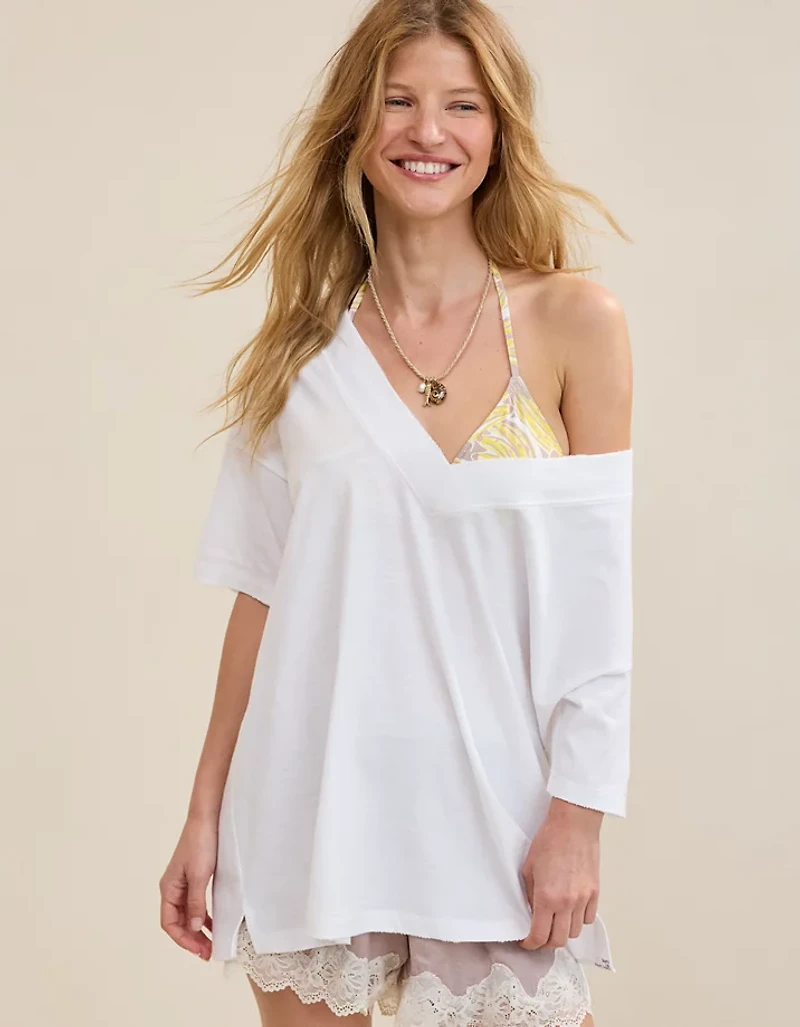 Aerie Basic V-Neck Boyfriend T-Shirt