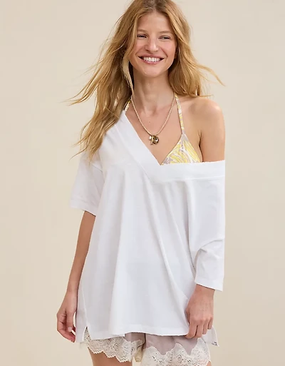 Aerie Basic V-Neck Boyfriend T-Shirt