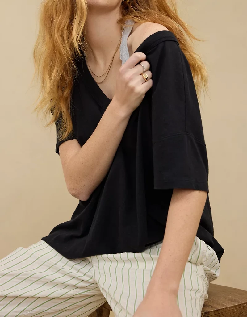 Aerie Oversized V-Neck Boyfriend T-Shirt