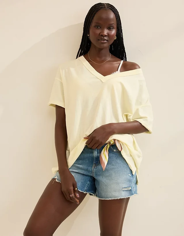 Aerie Oversized V-Neck Boyfriend T-Shirt