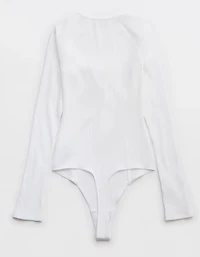 Aerie Long Sleeve Tie Front Bodysuit