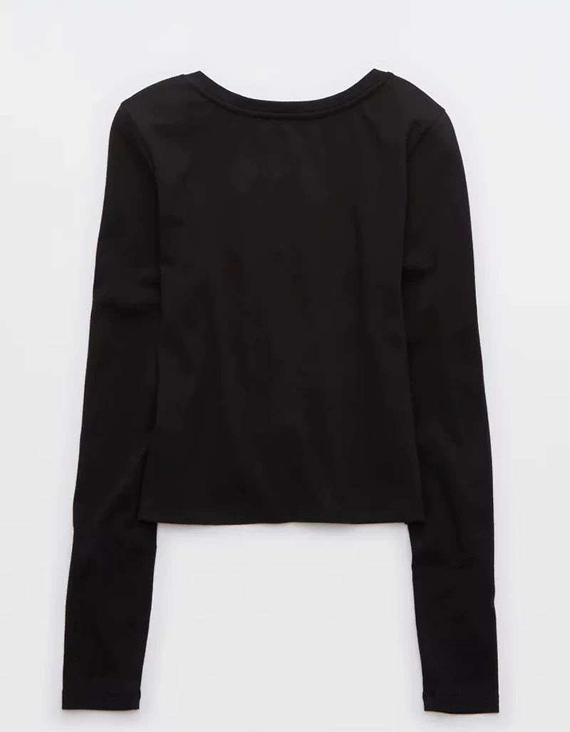 Aerie Long Sleeve Tie Front Cardigan