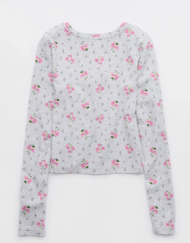 Aerie Long Sleeve Tie Front Cardigan