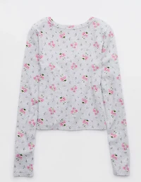 Aerie Long Sleeve Tie Front Cardigan