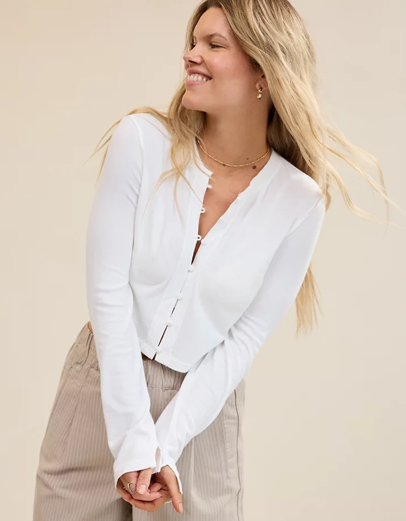 Aerie Happy Snit Cardi T-Shirt