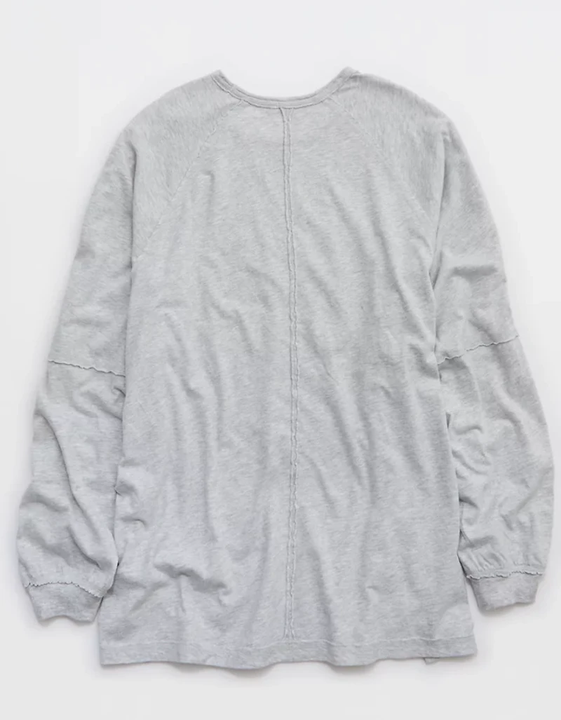 Aerie Cozy Long Sleeve Oversized Boyfriend T-Shirt