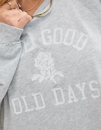 Aerie Cozy Long Sleeve Oversized Boyfriend T-Shirt