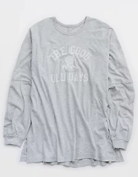 Aerie Cozy Long Sleeve Oversized Boyfriend T-Shirt