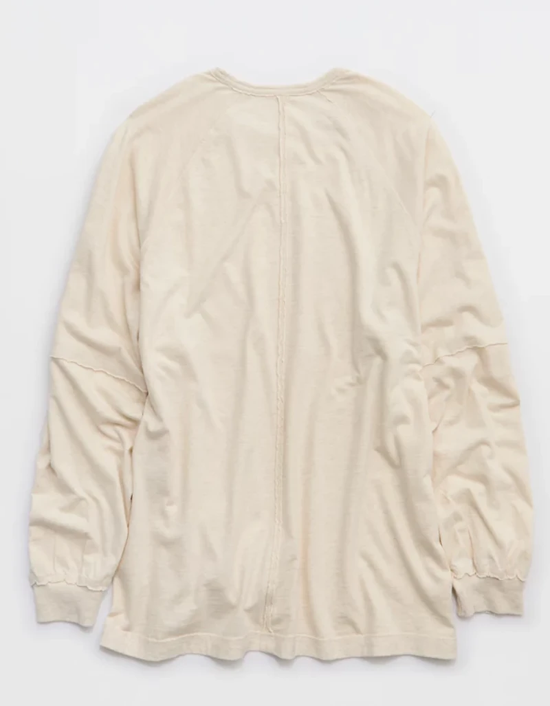 Aerie Cozy Long Sleeve Oversized Boyfriend T-Shirt
