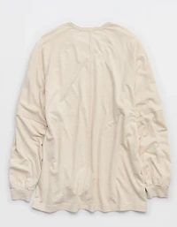 Aerie Cozy Long Sleeve Oversized Boyfriend T-Shirt