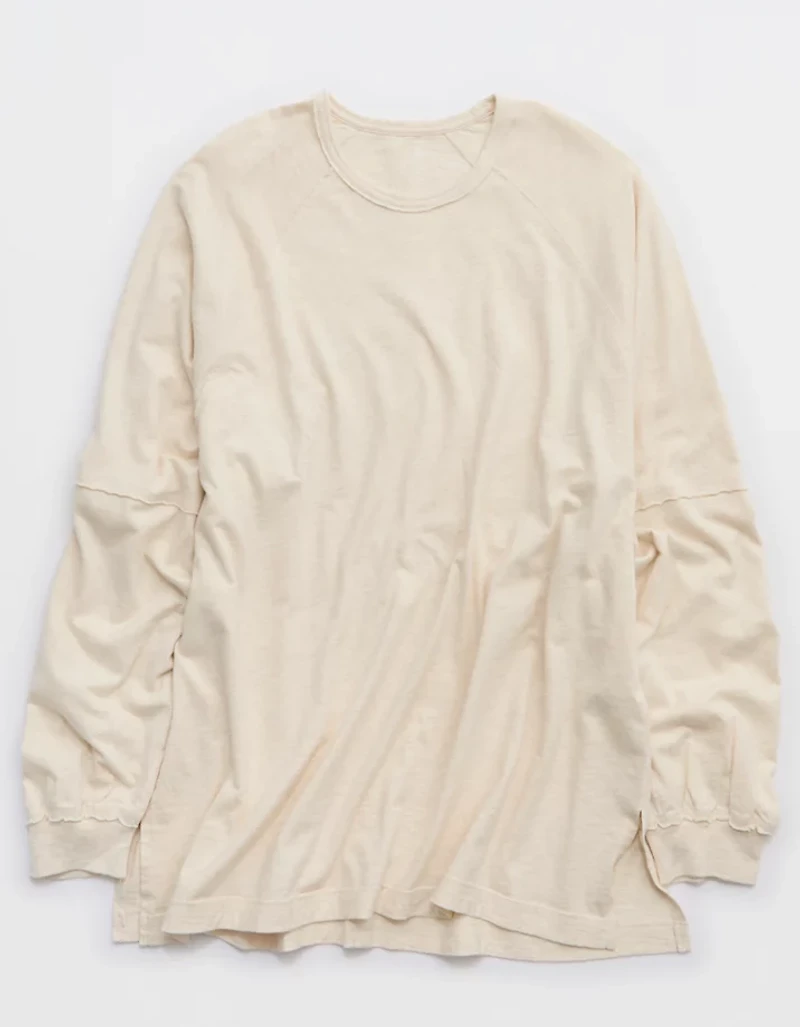 Aerie Cozy Long Sleeve Oversized Boyfriend T-Shirt