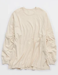 Aerie Cozy Long Sleeve Oversized Boyfriend T-Shirt