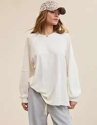 Aerie Cozy Long Sleeve Oversized Boyfriend T-Shirt