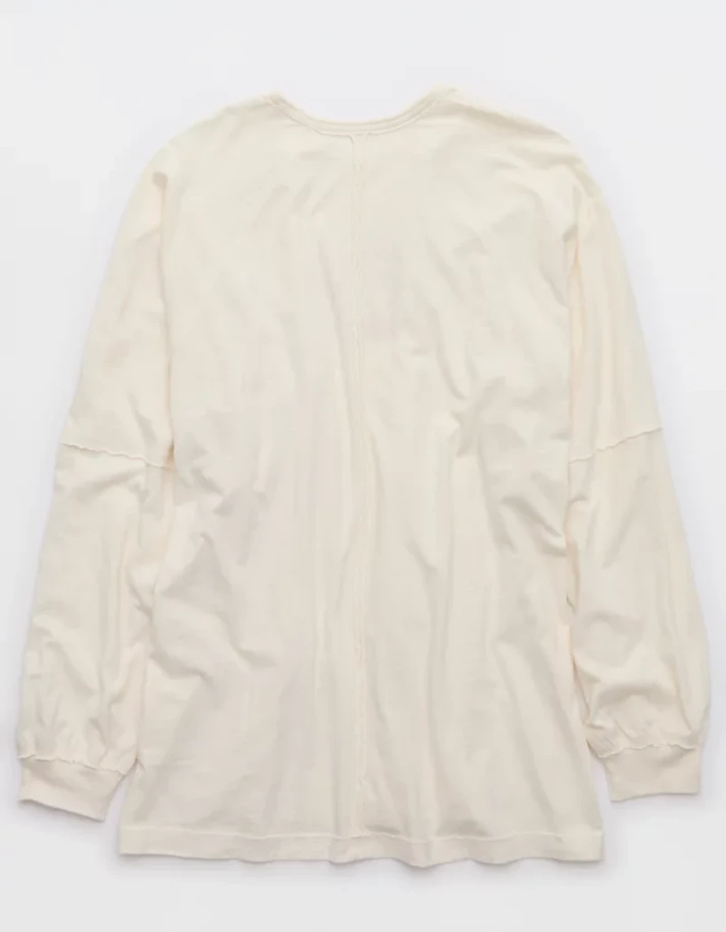 Aerie Cozy Long Sleeve Oversized Boyfriend T-Shirt