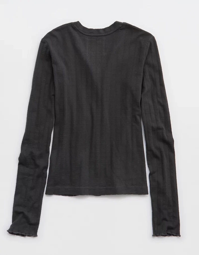 Aerie Pointelle Cardi T-Shirt