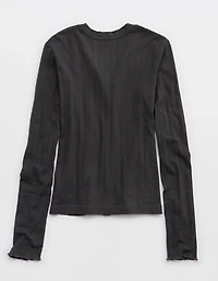 Aerie Pointelle Cardi T-Shirt