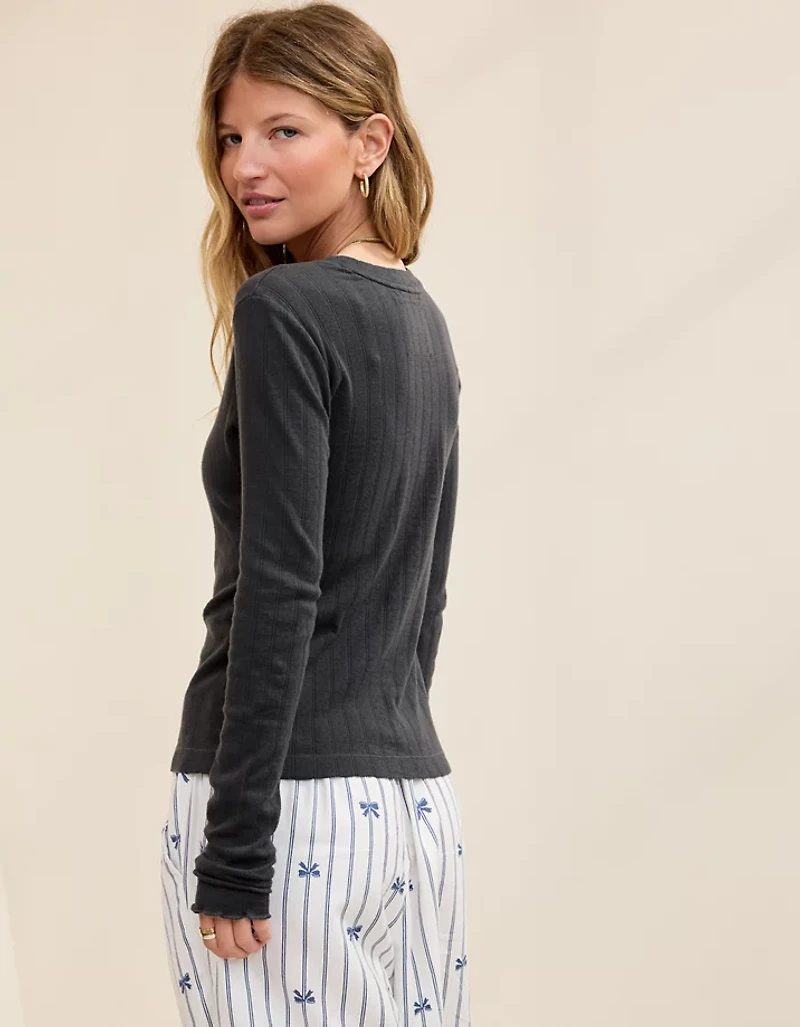 Aerie Pointelle Cardi T-Shirt