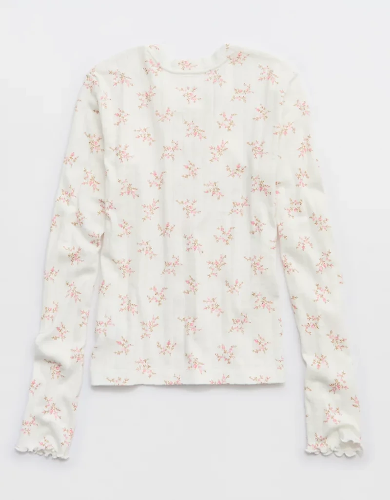Aerie Pointelle Cardi T-Shirt