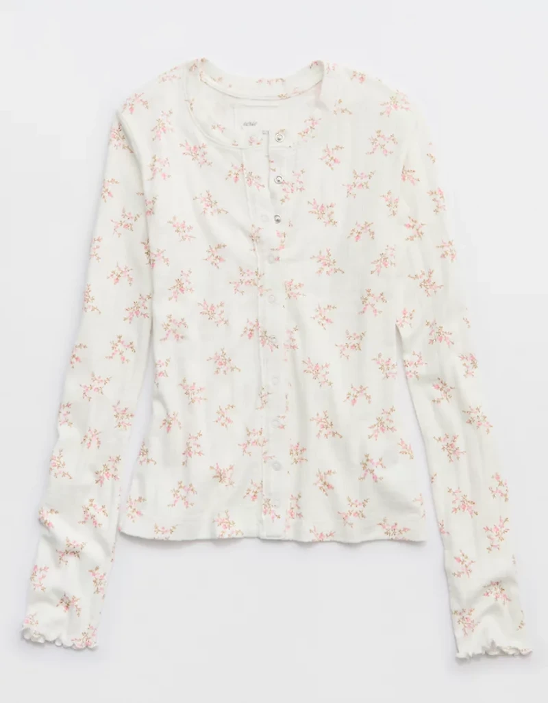 Aerie Pointelle Cardi T-Shirt