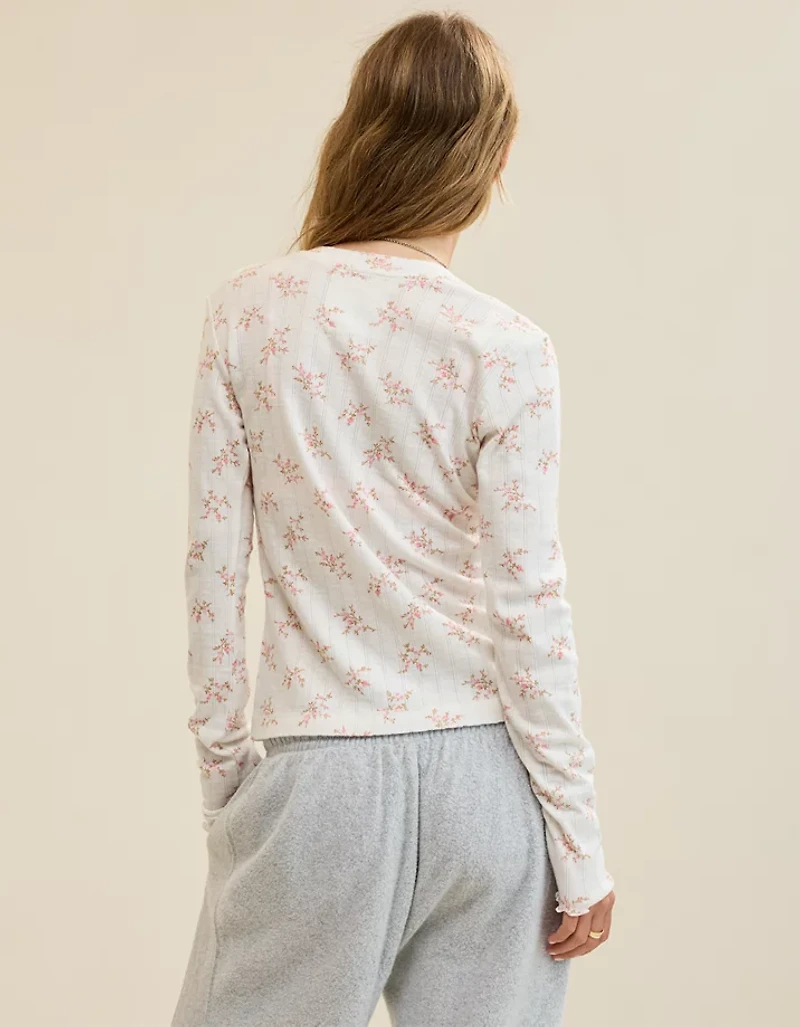 Aerie Pointelle Cardi T-Shirt