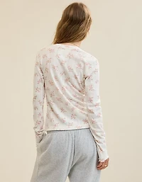 Aerie Pointelle Cardi T-Shirt