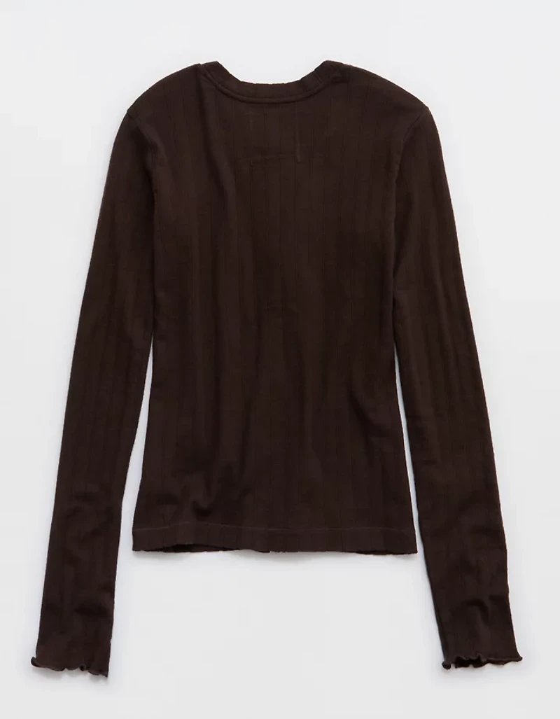 Aerie Pointelle Cardi T-Shirt