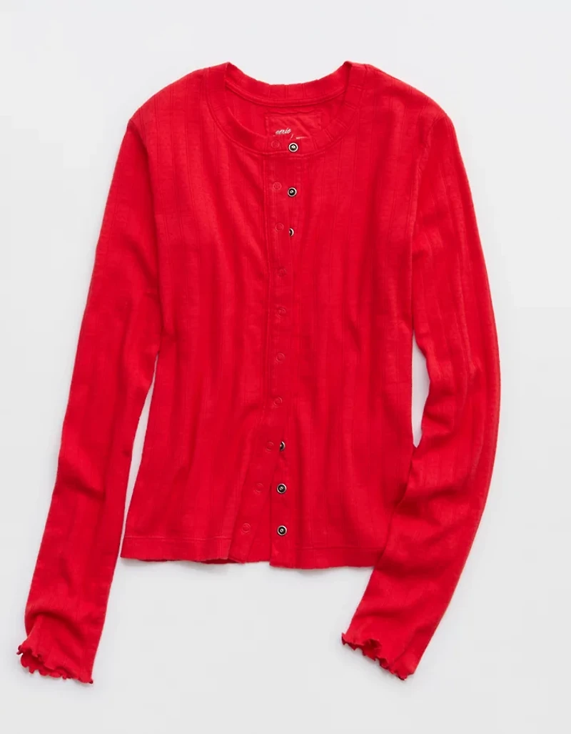Aerie Pointelle Cardi T-Shirt