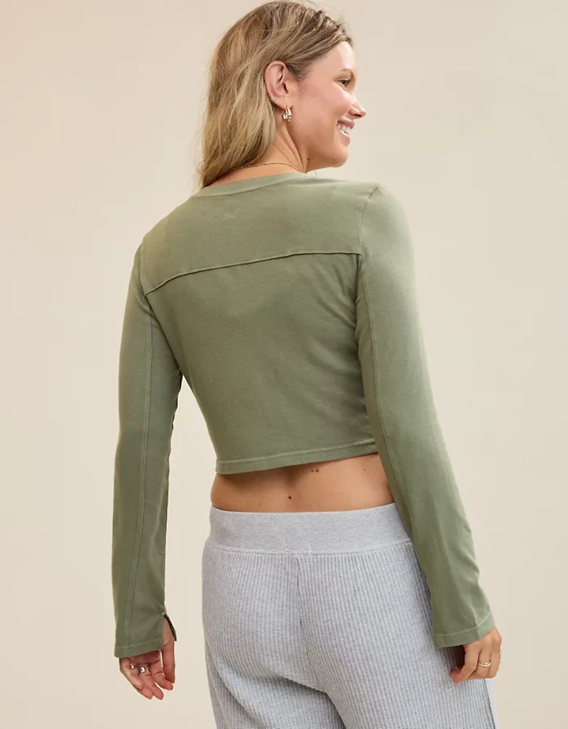 Aerie Happy Snit Cardi T-Shirt