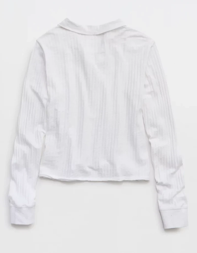 Aerie Shadow Stripe Henley T-Shirt